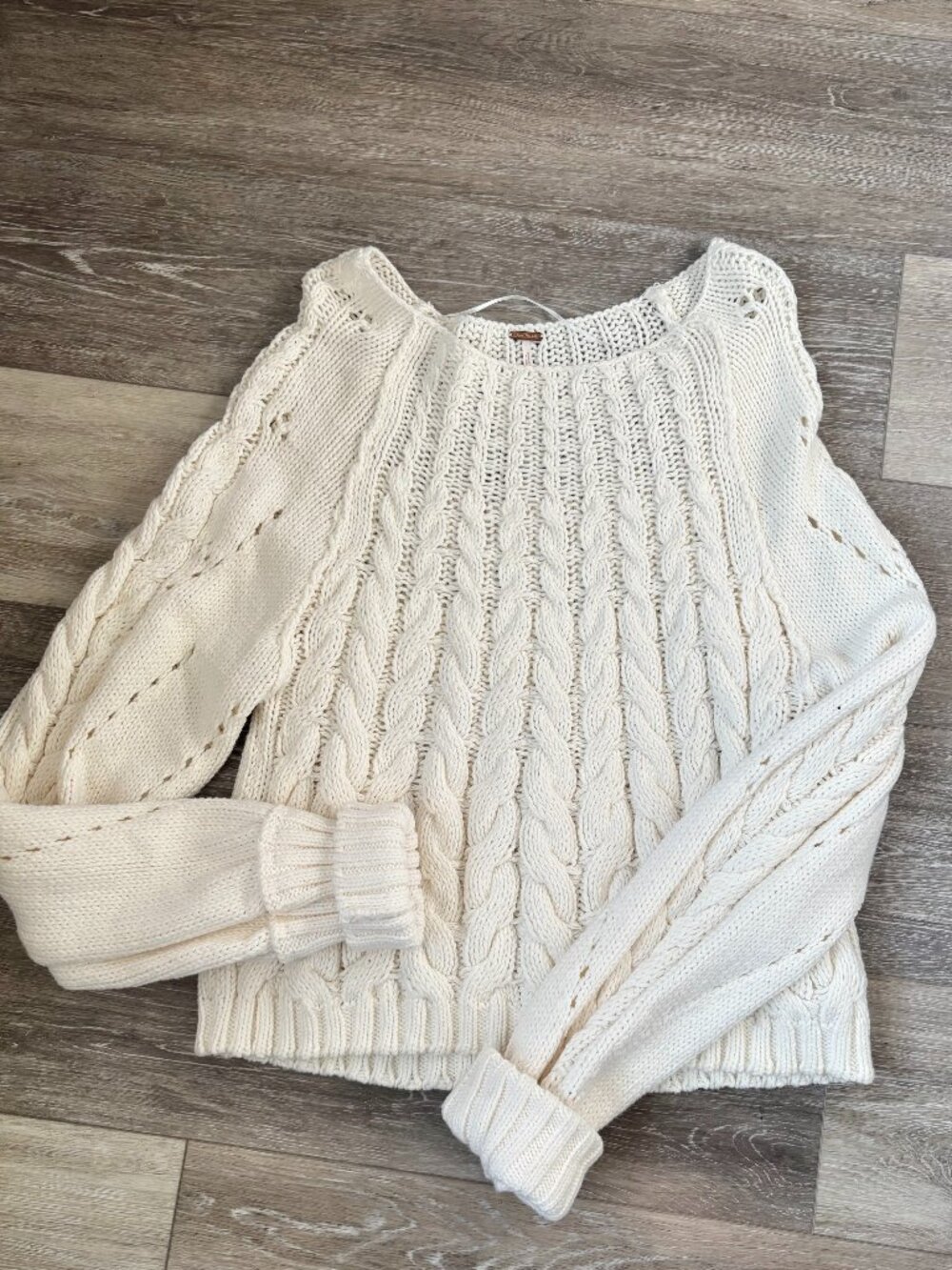 Free People Cream Sandre Pullover Sweater